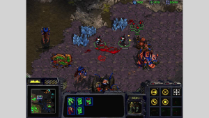 Star Craft Terran attacking Zerg base