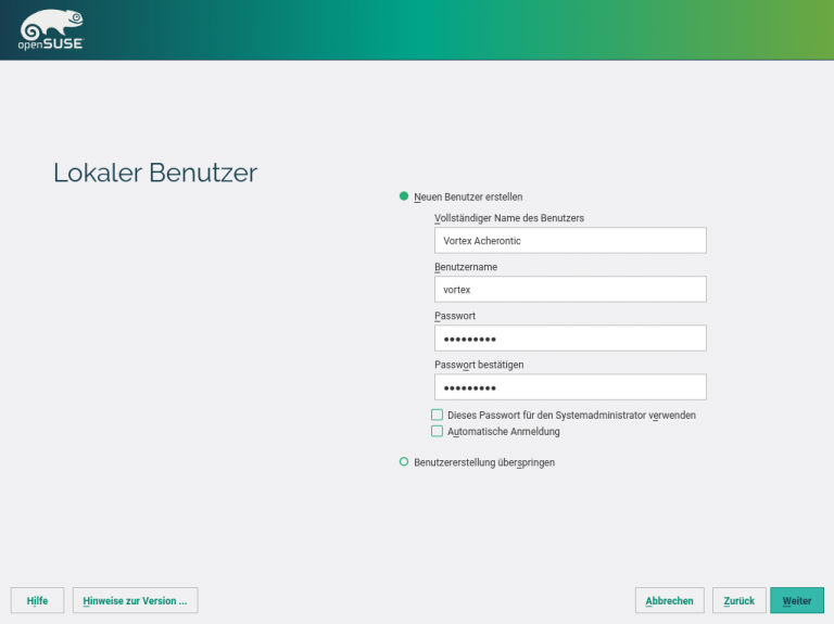 openSUSE Installation User