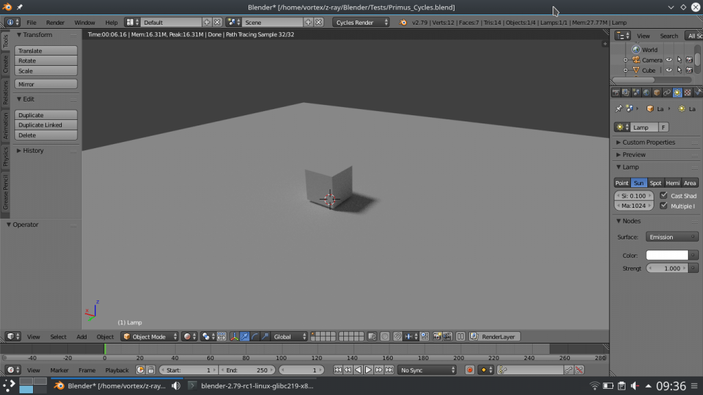 Blender 2.79 rc 1 Cycles mit Bumblebee
